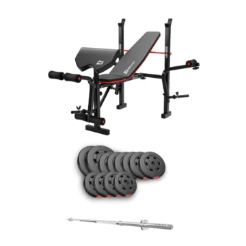 Набір Hop-Sport Premium 69кг з лавою HS-1055 Pro та штангою