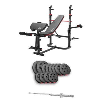 Набір Hop-Sport Premium 69кг з лавою HS-1065HB Pro та штангою