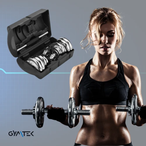 Набір хромованих гантелей Gymtek 20кг - для початківців і професіоналів