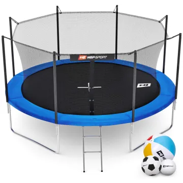 Батут Hop-Sport 12ft (366см) синій із внутрішньою сіткою