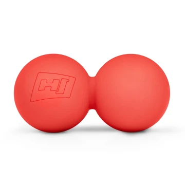 Силіконовий масажний подвійний м'яч 63 мм Hop-Sport HS-S063DMB червоний