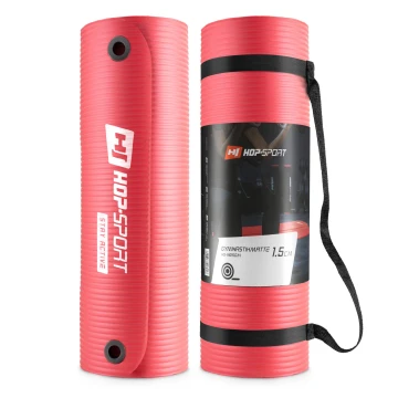Мат для фітнесу та йоги з отворами Hop-Sport HS-N015GM 1,5см червоний