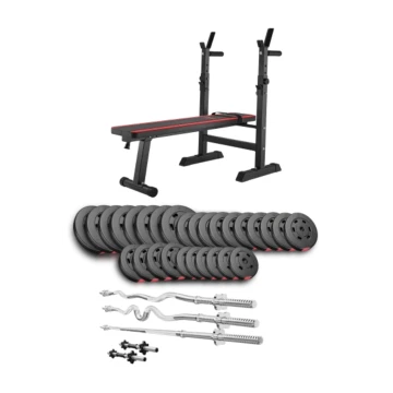 Набір Hop-Sport Premium 173кг з лавою HS-1080, штангами та гантелями