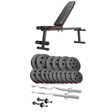 Набір Hop-Sport Premium 75кг з лавою HS-1010 Pro, штангами та гантелями