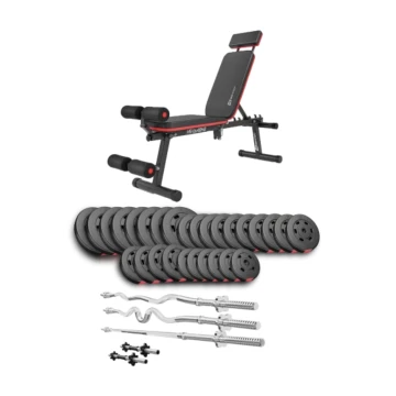 Набір Hop-Sport Premium 173кг з лавою HS-1035, штангами та гантелями