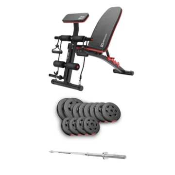 Набір Hop-Sport Premium 69кг з лавою HS-1035 та штангою