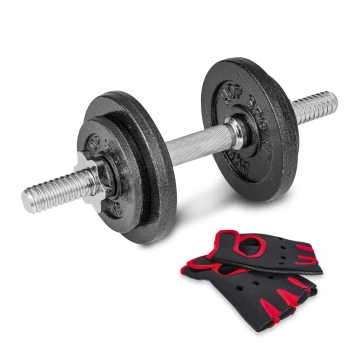 Гантеля металева Hop-Sport New 10кг із рукавичками