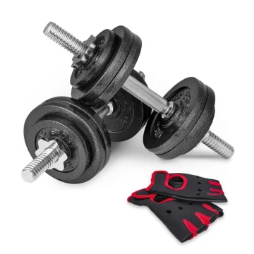 Гантелі металеві Hop-Sport New 2 х 15кг із рукавичками