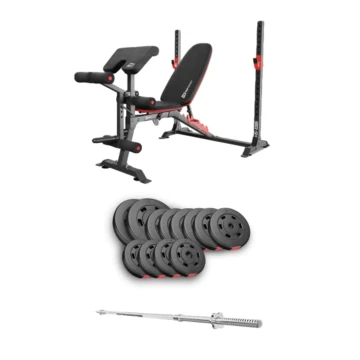 Набір Hop-Sport Premium 69кг з лавою HS-1095 та штангою