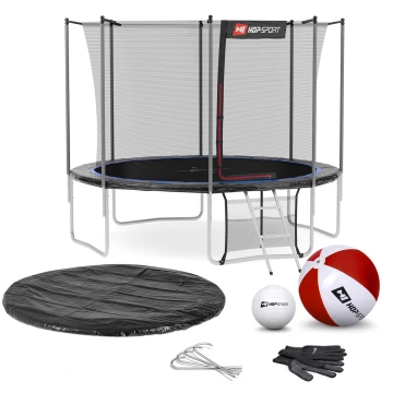 Батут Hop-Sport 10ft (305см) чорно-синій з внутрішньою сіткою (4 ноги)