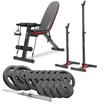 Набір STRONG 69кг з лавкою HS-1030 і стійками 1002L