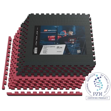 Мат-пазл Hop-Sport EVA 2см HS-A020PM - 8 частин чорно-червоний