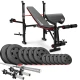 Image 1 for Набор Hop-Sport Premium 38кг со скамьей HS-1055 Pro, штангами и гантелями