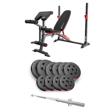 Набір Hop-Sport Premium 59кг з лавою HS-1095 та штангою