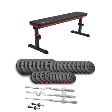 Набір Hop-Sport Premium 173кг з лавою HS-1025 Pro, штангами та гантелями