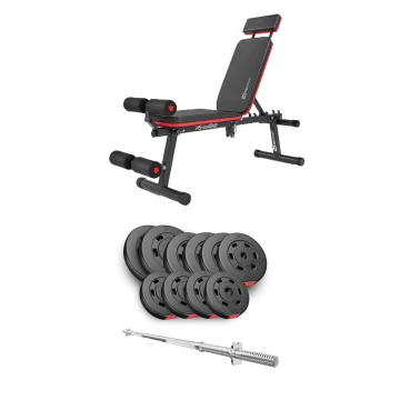 Набір Hop-Sport Premium 59кг з лавою HS-2040 HB та штангою