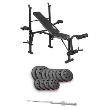 Набір Hop-Sport Premium 69кг з лавою TX-055 та штангою