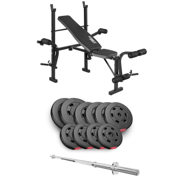 Набір Hop-Sport Premium 59кг з лавою TX-055 та штангою