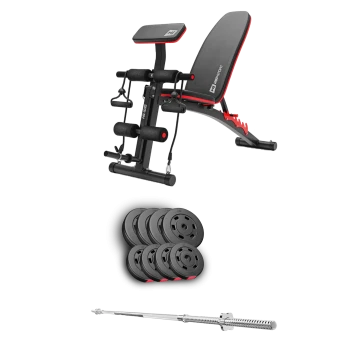 Набір Hop-Sport Premium 39кг з лавою HS-1035 та штангою