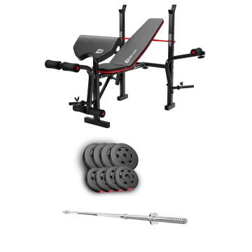 Набір Hop-Sport Premium 39кг з лавою HS-1055 Pro та штангою
