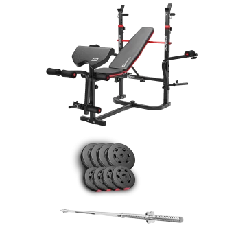 Набір Hop-Sport Premium 39кг з лавою HS-1065HB Pro та штангою