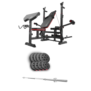 Набір Hop-Sport Premium 39кг з лавою HS-1075 Pro та штангою