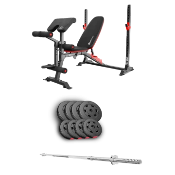 Набір Hop-Sport Premium 39кг з лавою HS-1095 та штангою