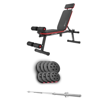 Набір Hop-Sport Premium 39кг з лавою HS-2040 HB та штангою