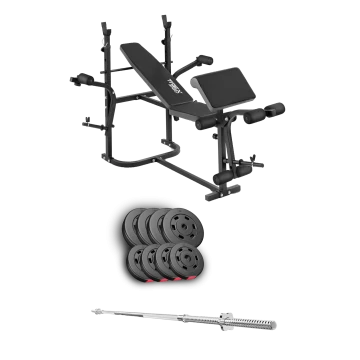 Набір Hop-Sport Premium 39кг з лавою TX-020 та штангою