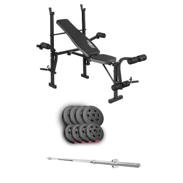 Набір Hop-Sport Premium 39кг з лавою TX-055 та штангою