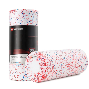 Роллер масажер (валик, ролик) Hop-Sport 3 в 1 EPP 33см HS-P033DYG білий