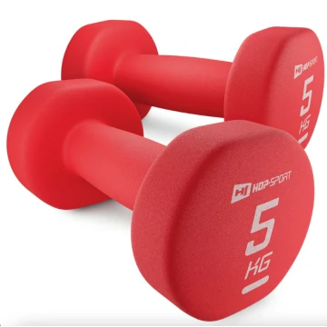 Гантелі для фітнесу неопренові круглі Hop-Sport HS-V050DR 2x5кг червоний
