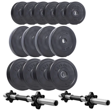 Набір композитних дисків Elitum Titan 39кг для гантелей та штанг + 2 грифа