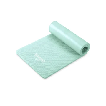 Килимок (мат) для фітнесу та йоги Queenfit NBR 1,5см бірюзовий