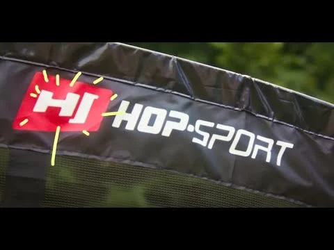 youtube video 1 Батут Hop-Sport 12ft (366см) чорно-зелений з зовнішньою сіткою