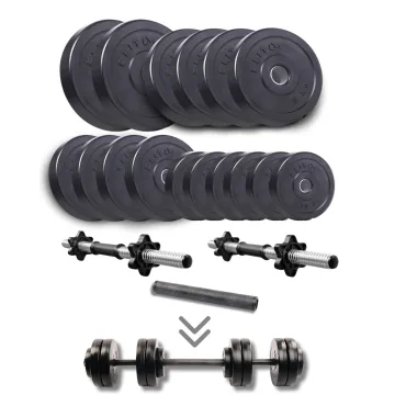 Набір гантелі-штанга Elitum Titan 59кг з перехідником