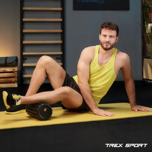 Роллер масажер ребристий Trex Sport TX-030EPR EPP 30см чорний