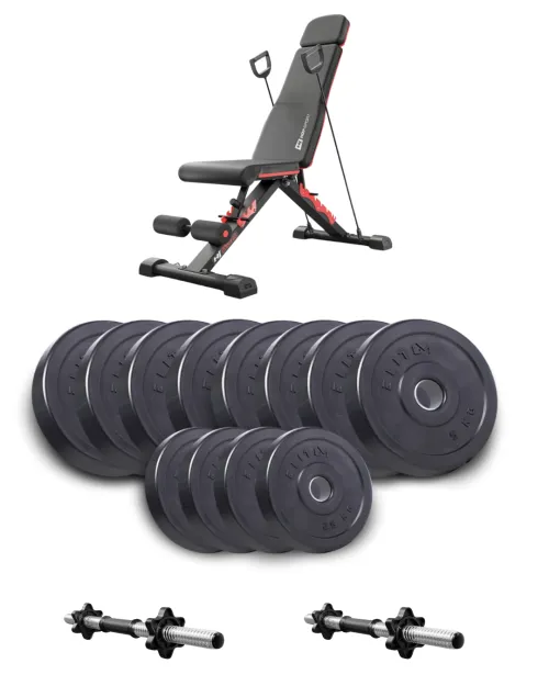 Набор Elitum Titan гантели 2х26кг с скамьей Hop-Sport HS-2080 HB